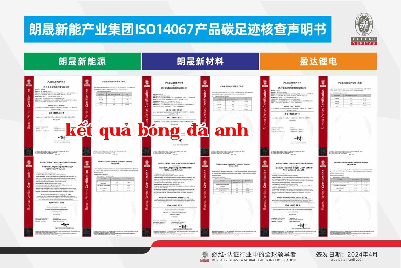 Tuyên bố xác minh dấu chân carbon sản phẩm nhóm ngành năng lượng mới Langsheng theo tiêu chuẩn ISO14067